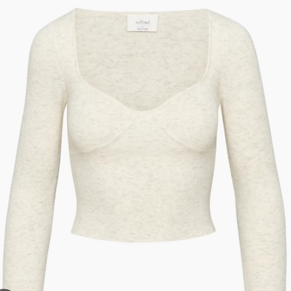 Aritzia, Wilfred, Greer Sweater (XXS, heather birch) - Picture 3 of 4